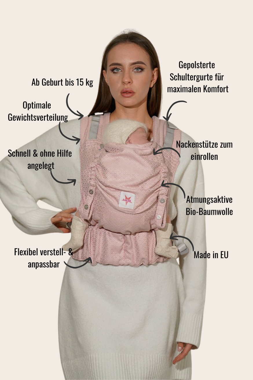 Porte-Bébé Flip X Heart2heart Rosé