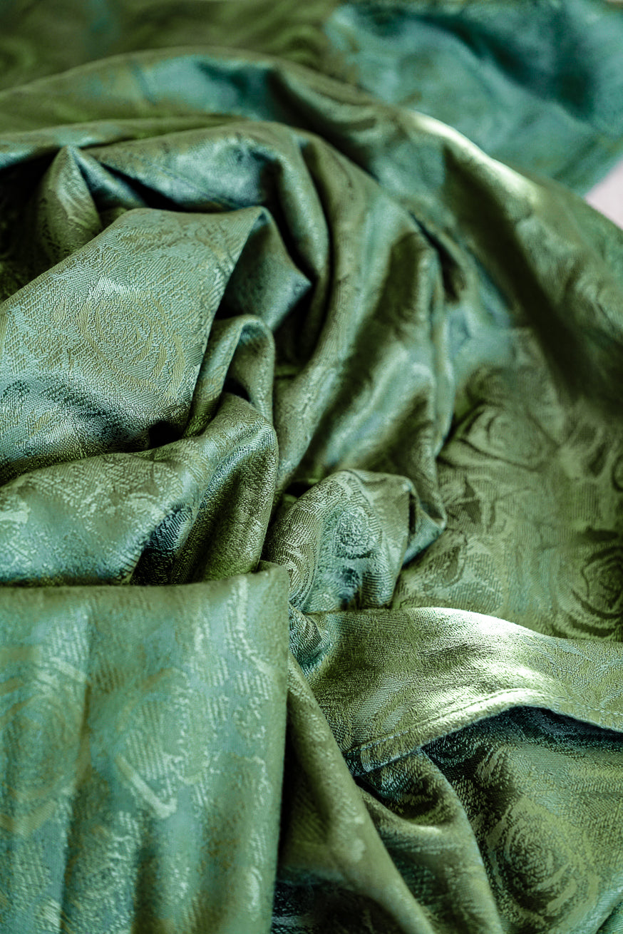 Écharpe de portage anneaux Rose verte