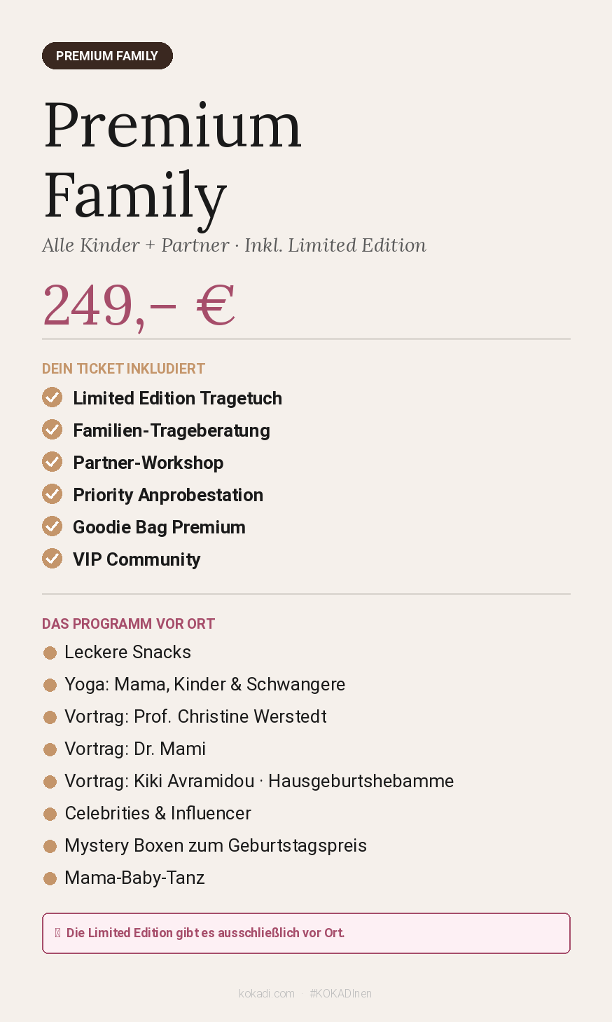 Famille KOKADInen Premium incluant une édition limitée