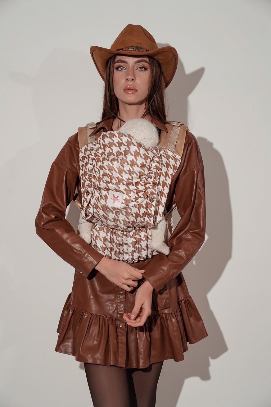 Porte-Bébé Flip Latte Macchiato pied-de-poule - KOKADI