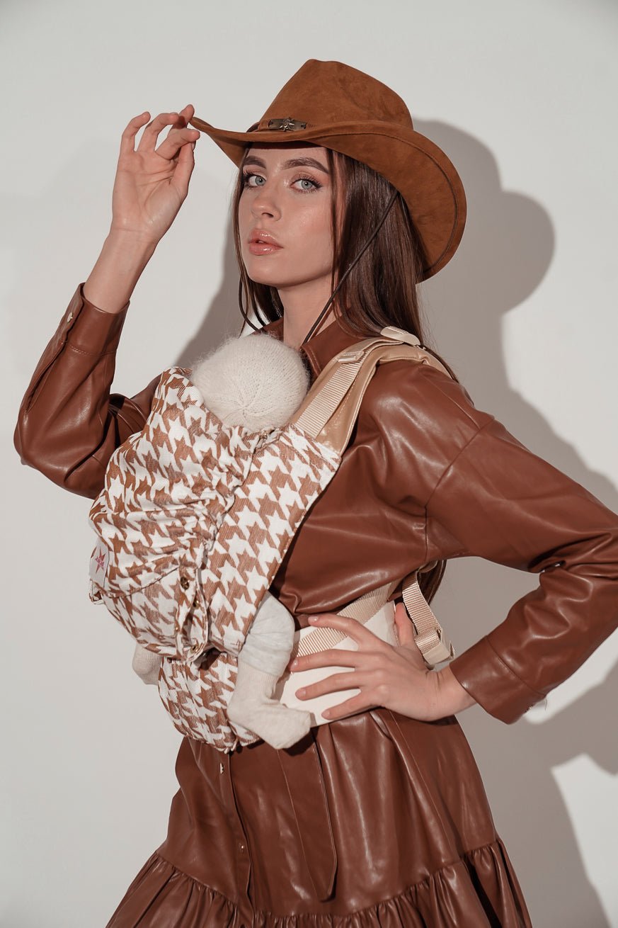 Porte-Bébé Flip Latte Macchiato pied-de-poule - KOKADI