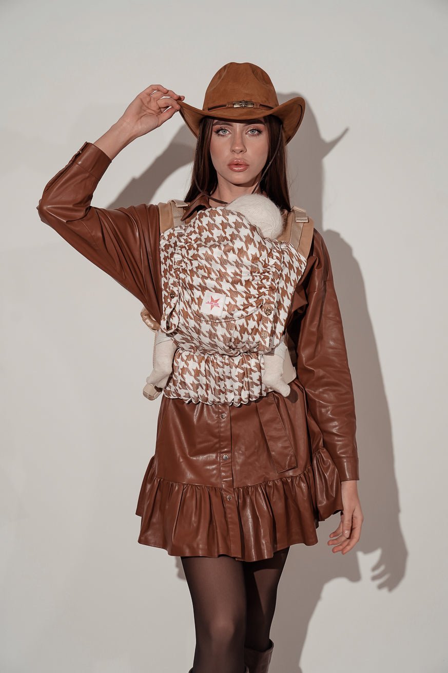 Porte-Bébé Flip X Latte Macchiato pied-de-poule - KOKADI