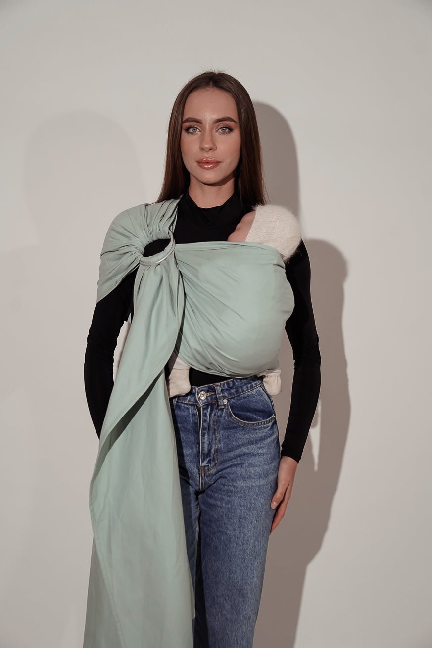 Écharpe de portage anneaux Juste de la menthe - KOKADI