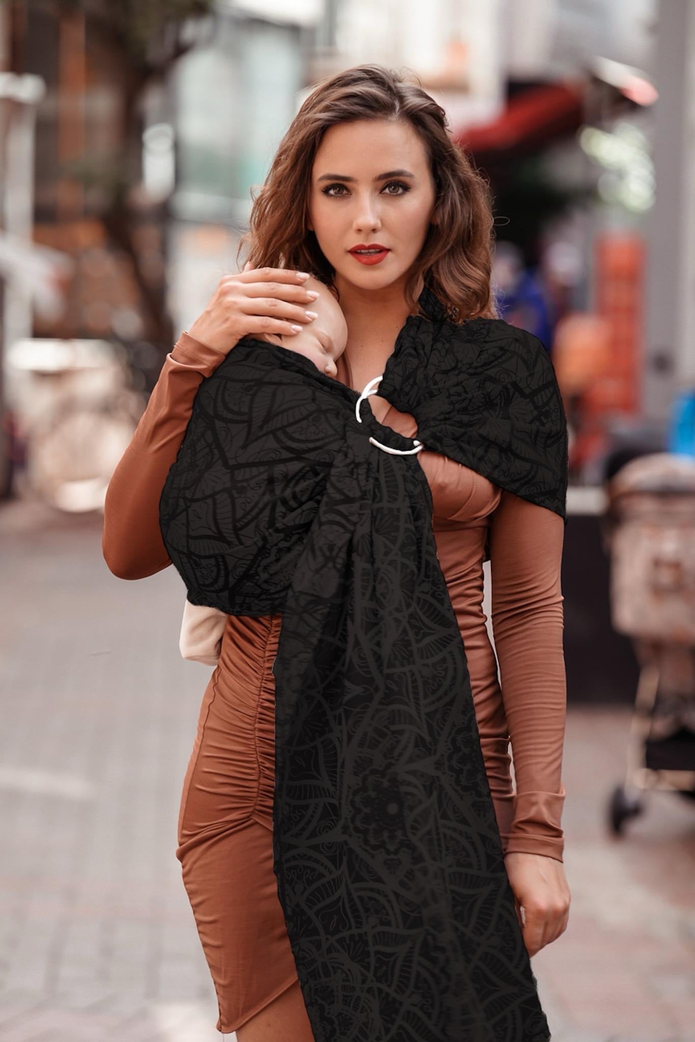 Écharpe de portage anneaux Lilenia Beauté Noire - KOKADI