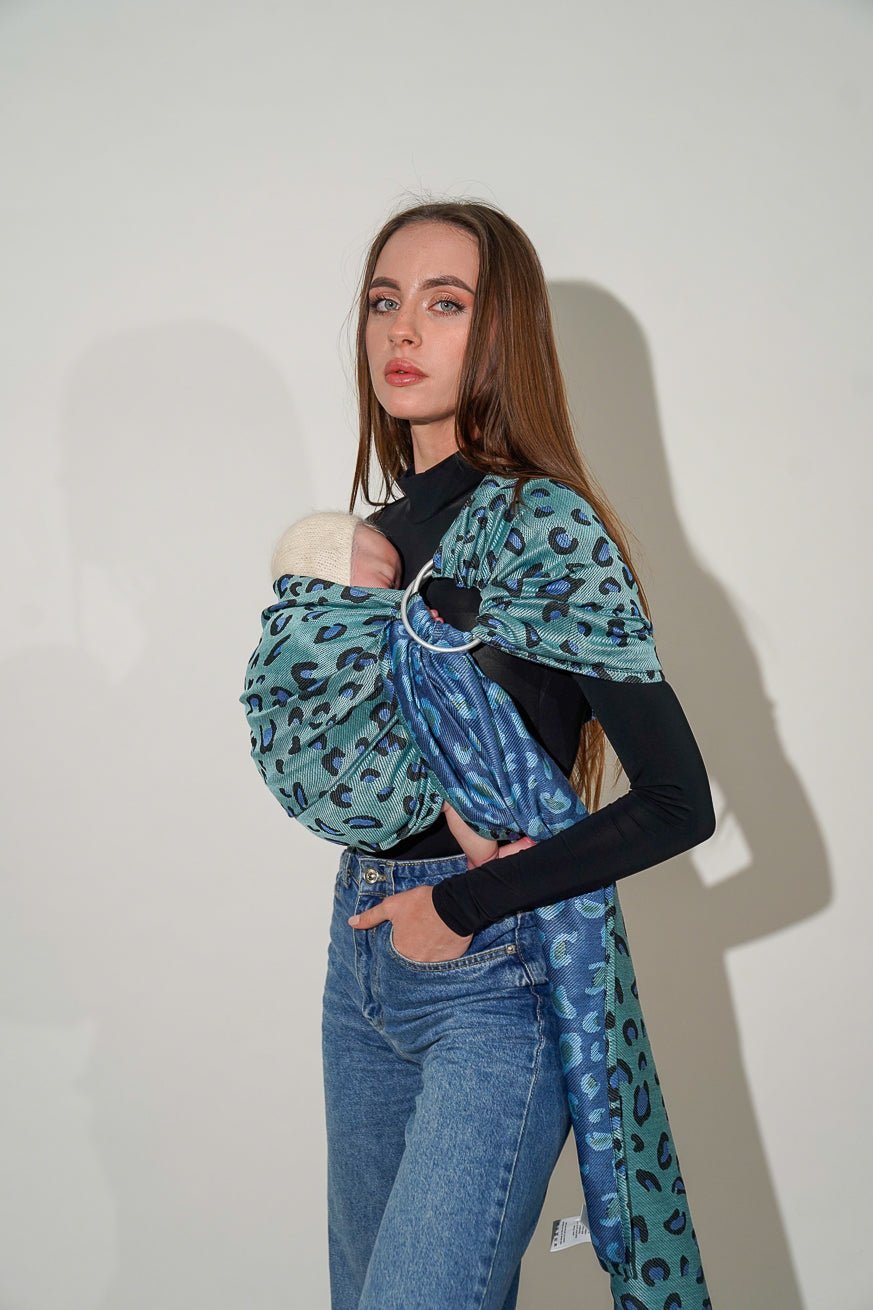 Écharpe de portage anneaux Safari Neptune - KOKADI