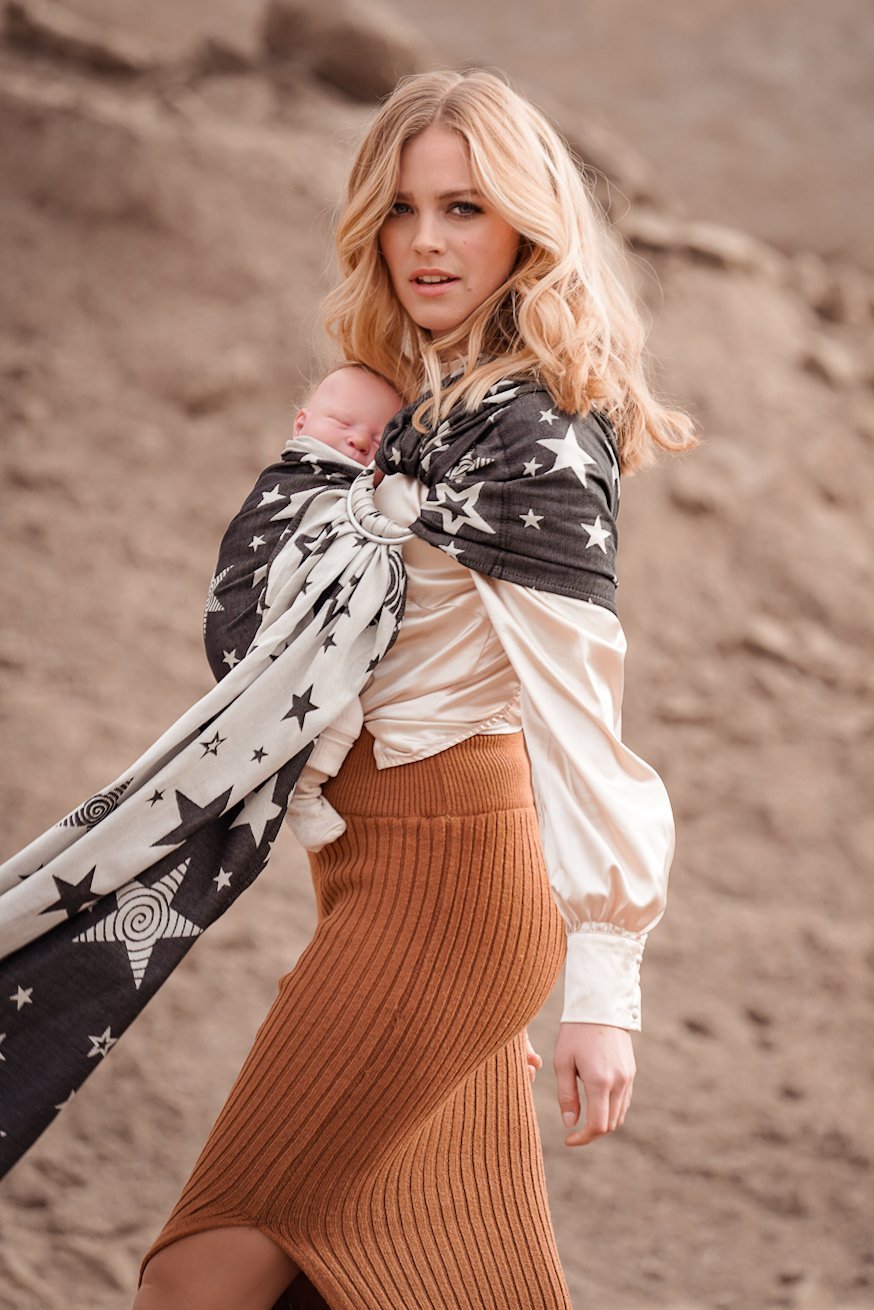 Écharpe de portage anneaux Étoiles diorite - KOKADI